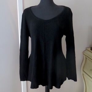 Neiman Marcus Scoop Neck Cashmere Sweater, Fitted at Waist
